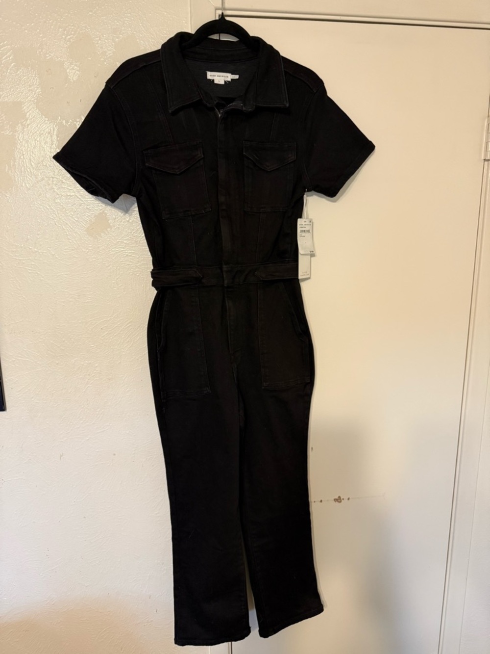 NWT Good American Fit for Success Jumpsuit Black Denim Size Large - Picture 11 of 11